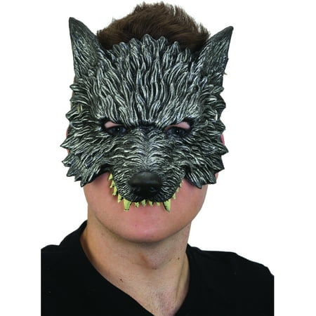 Adult's Silver Werewolf Animal Mask Costume