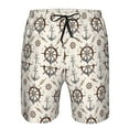 thumbnail image 3 of Cauagu Anchors with Rope Print Men's Swim Trunks,Hawaiian Bathing Suit Swimsuits Beach Shorts with Pockets for Men Quick Dry Swimming Board Shorts-, 3 of 6