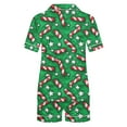 thumbnail image 5 of VBTAPA Womens Silk Satin Pajamas Set Matching Christmas Pajamas 2 Piece Short Sleeve Button Down Pj Loungewear Set with Pockets Multicolor#26 S, 5 of 8