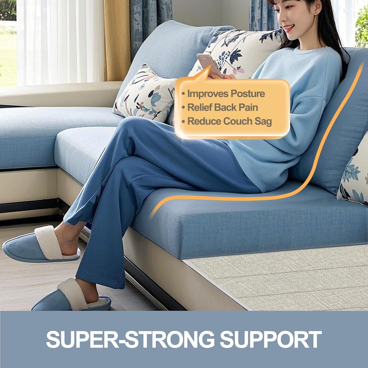 Heavy Duty Couch Cushion Support Board to Fix Sagging Sofas, 20 x 67 Sofa, Thick Plywood Boards Add Strong Seat Supports, Replacement Stuffing Under Couches, Extend Life