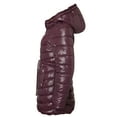 thumbnail image 3 of Manteau d'Hiver pour Femmes Réversible Doublé en Fausse Fourrure, Doudoune Matelassée - Merlot - 3X, 3 of 7
