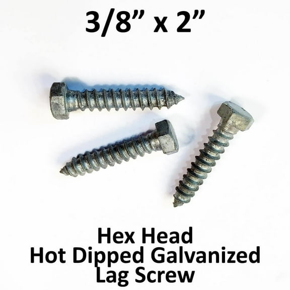 (100) 3/8" x 2" Lag Screws Galvanized
