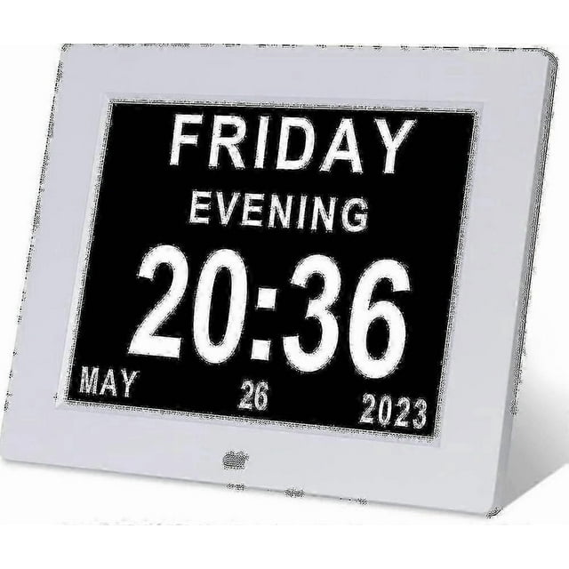 Dementia Clock Alzheimers Clock Large Digital Calendar Clock For Seniors,clock With Day And Date F(7 Inches) (WS)
