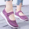 thumbnail image 2 of Sopiago Women Running Sneakers Women's Walking Shoes Sock Sneakers Slip On Loafer Mesh Air Cushion Easy Shoes Moccasins Casual Comfortable Work Purple,41, 2 of 6