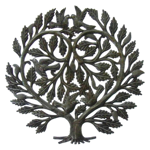 Steel Drum Art Lovers Heart 24 inch Tree of Life Croix des Bouquets