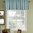 thumbnail image 3 of 2 Pack Blue Green Striped Valances for Windows Bedroom Living Room Window Treatments, Modern Stripes Art Watercolor Rod Pocket Valance Drapes Short Kitchen Curtains Over Sink 60"x18", 3 of 8