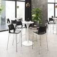 thumbnail image 5 of Ace Barstool Black & Silver Barstool, Modern Style, Plush and durable faux leather fabric, Plywood, Indoor Bar, 5 of 11
