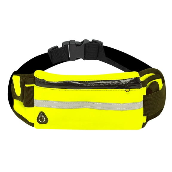 Wrapables Adjustable Neoprene Running Belt, Waterproof Fanny Pack, Workout Pouch for Running Jogging Hiking, Yellow