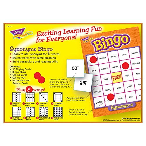 Trend Enterprises T-6131 Bingo Synonyms-Ages 10 And Up ...
