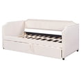 thumbnail image 6 of Harper & Bright Designs Velvet Upholstered Twin Daybed with Pop Up Trundle, 2-in-1 Convertible Sofa Bed & Lift-Up Guest Bed for Apartment Living Room, Beige, 6 of 17