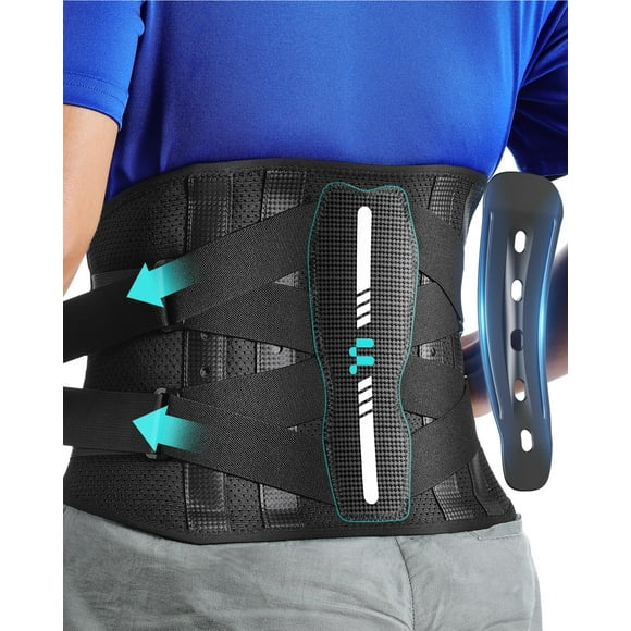 Attelle Dorsale avec Attelles en Fibre de Carbone Légères, Maille Respirante, Soutien Ergonomique de la Colonne Vertébrale Courbée, Attelle Dorsale pour Hommes Soulagement de la Douleur Lombaire, Posture, Lourd