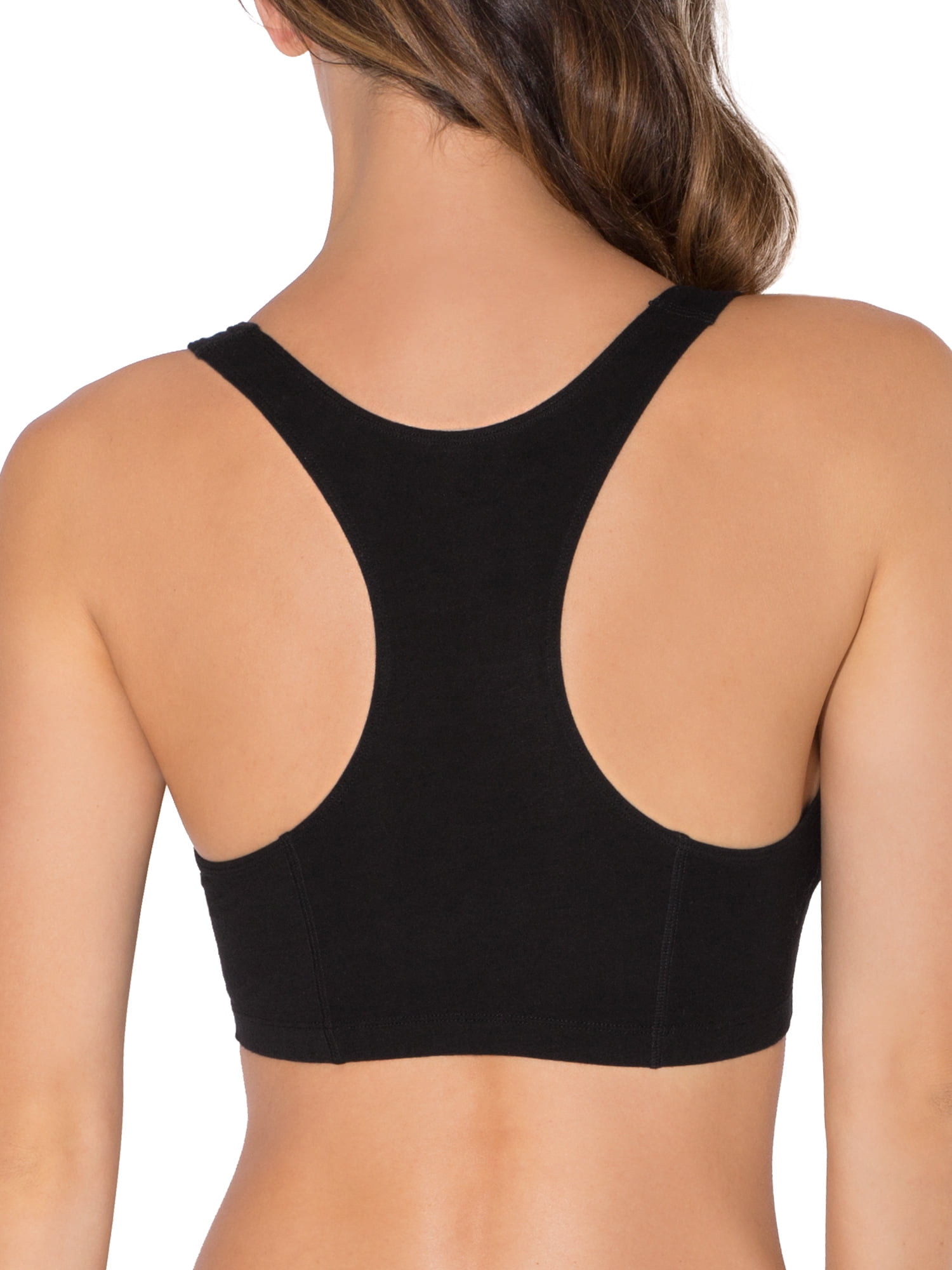 Fruit of the Loom Women's Racerback Style Cotton Sports Bra, 3-Pack, Style-9012