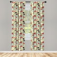 thumbnail image 3 of Watercolor Curtains, Hand Drawn Dogrose and Mushrooms Autumn Leaves Berries Amantias Nature Inspired, Window Treatments 2 Panel Set for Living Room Bedroom Decor, 56" x 95", Red Green, by Ambesonne, 3 of 5