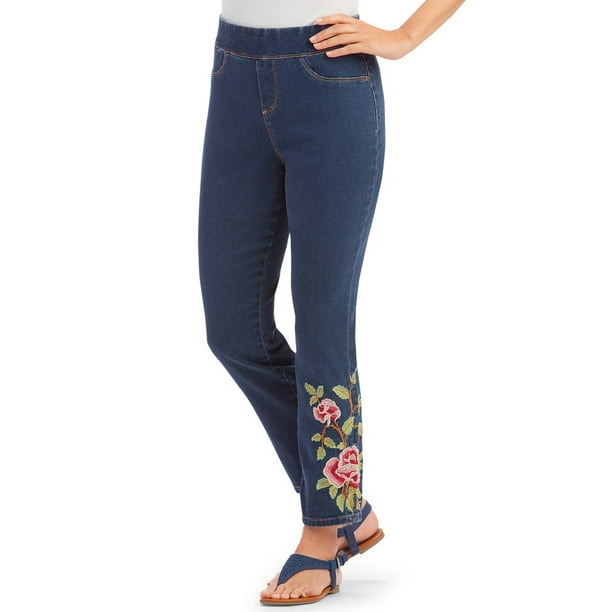 pants with roses on them