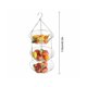 thumbnail image 4 of Cesta de fruta colgante de acero inoxidable Cestas de 3 capas Bandeja de fruta creativa Cesta de drenaje Frutero para el hogar Cesta de almacenamiento, 4 of 7