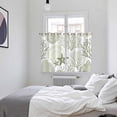 thumbnail image 4 of Coastal Sage Green Kitchen Curtains 63 Inch Length, Ocean Coral Starfish Shell Modern Grommet Top Bedroom Living Room Curtains, Light Filtering Cafe Curtain Drapes 2 Panels Set 104''x63'', 4 of 9