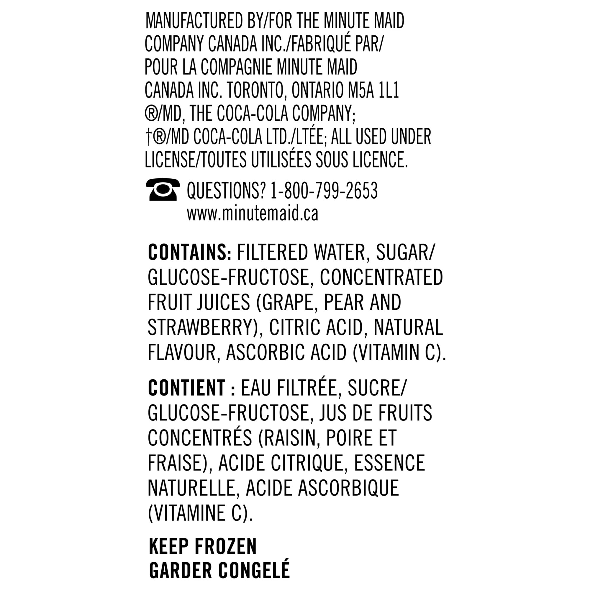 Minute Maid Punch aux fruits des champs concentré congelé Canette de 295 mL 295 ml