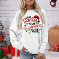 thumbnail image 2 of Dear Santa Its My Coworkers Fault Print Women's Round-Neck Hoodless Sweatshirts for Females Drop Shoulder Long Sleeve Loose Fit Pullovers Tops Stylish Outfits White XL, 2 of 4