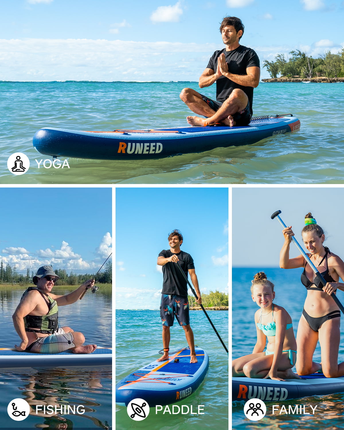 10'6" Paddle Board Stand Up SUP Inflatable Paddleboard Pump Kayak Adult Beginner 