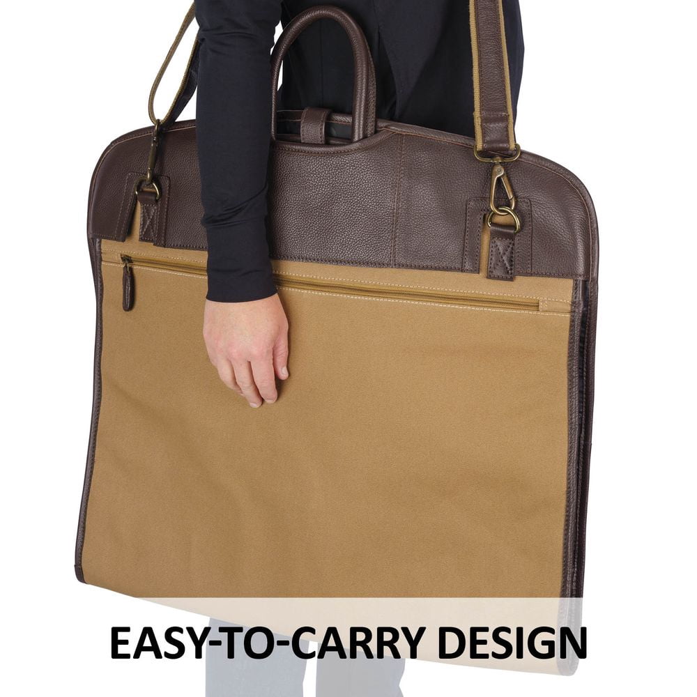 Schneiders Heritage Canvas and Leather Garment Bag for Horse Show Clothing | Color Tan