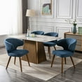 thumbnail image 6 of Dayalane Mid Century Modern Dining Chairs Set of 4, Upholstered Chenille Fabric with Curved Wingback, Solid Wood Legs for Kitchen, Dining Room, Bistro, Blue, 6 of 8