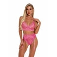 thumbnail image 2 of Conjunto de lencería de encaje sexy para mujer Ropa interior Sujetador Liguero Ropa de dormir, Rosa, L Advancent XX000094-09, 2 of 7
