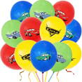 thumbnail image 3 of Blaze Monster Balloons Cartoon Car Happy Birthday Banner decoraciones para fiestas, máquinas de carreras, Racecar SUV Cake Cupcake Toppers Toys, 3 of 5