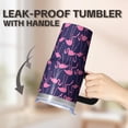 thumbnail image 5 of Flamingo Stainless Steel Tumbler 20OZ with Handle Insulated Coffee Mug Cup Leak Resistant Double Wall Vacuum Perfect for Daily Use Gifts for Women Girls on Birthday Christmas Summer, 5 of 6