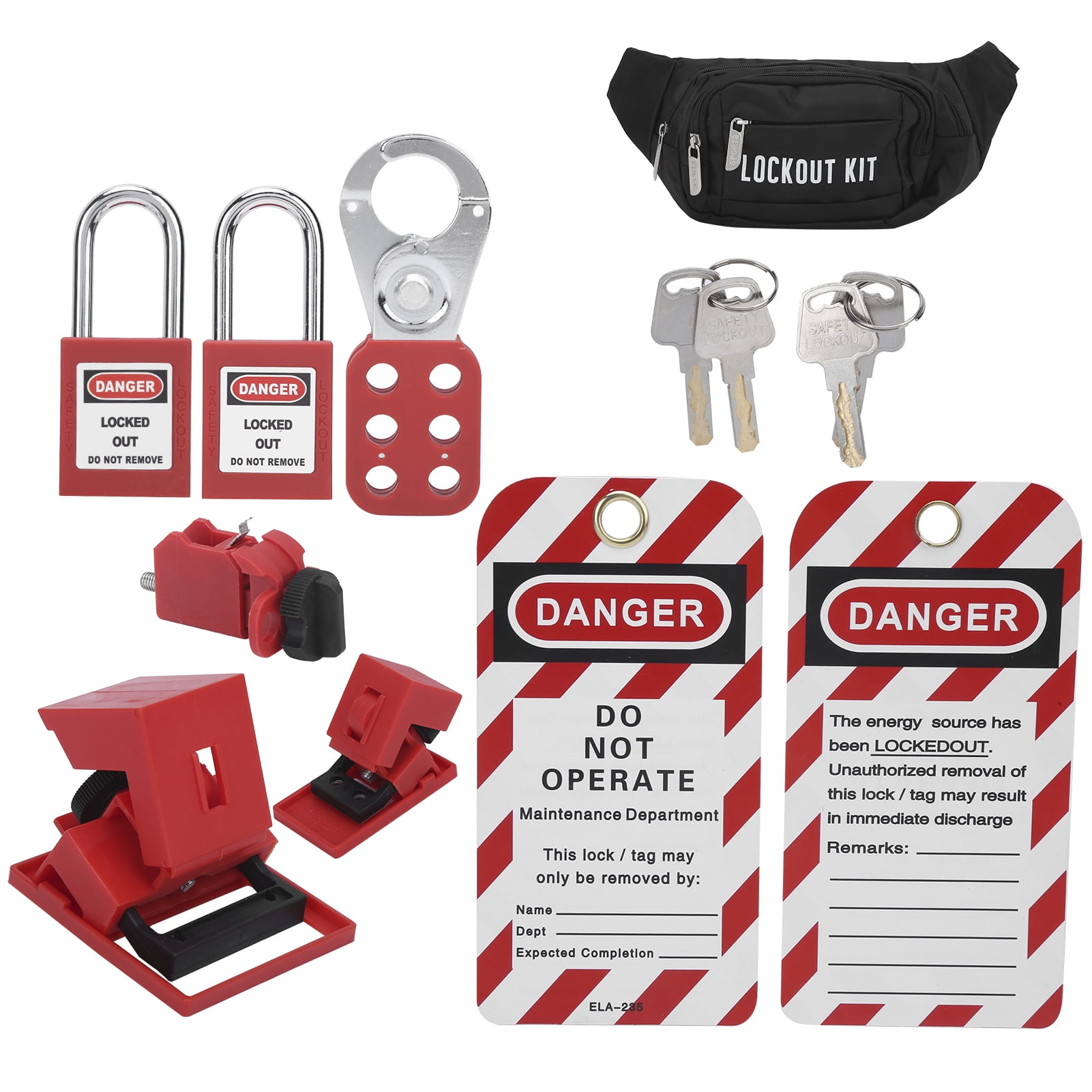 Lockout Safety Valve and Electrical Lockout Kit - Large - LOTO