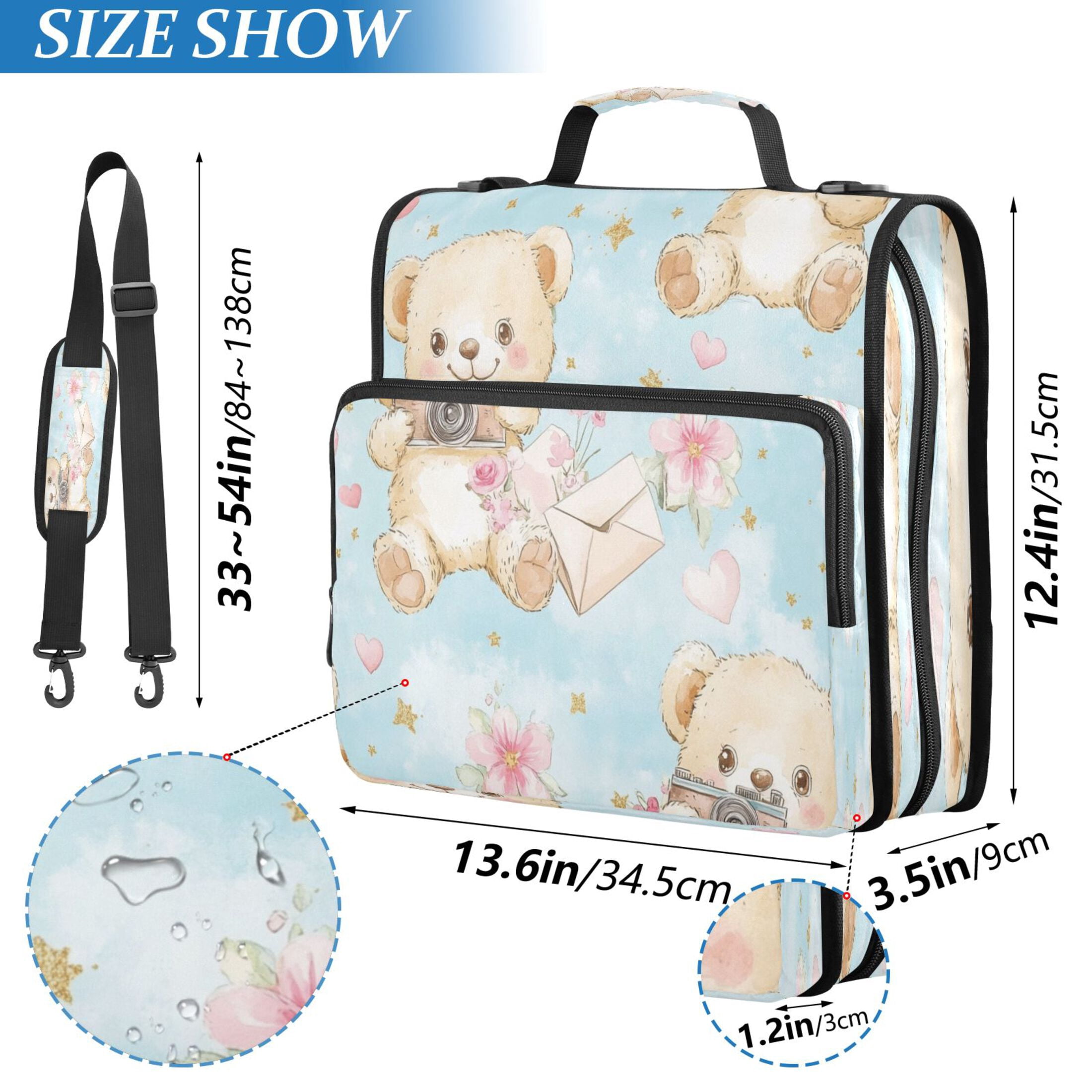 YAZAOO Zipper Binder trapper keeper Documents Organized Design Bear Moments Printed