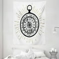 thumbnail image 1 of Compass Tapestry, Hand Drawn Vintage Inspired Sea Navigation Journey Themed Black and White Design, Wall Hanging for Bedroom Living Room Dorm Decor, 60W X 80L Inches, Black White, by Ambesonne, 1 of 2