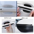 thumbnail image 3 of 8pcs Car Door Handle Scratched Protective Film Side Stick Scratched Door Protector Film Car Door Handle Reflective Strip Sticker Suitable for Most Car Models Black Honeycomb Pattern, 3 of 5