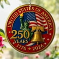 thumbnail image 3 of WKSCLPAI US 250th Anniversary Acrylic Flat Ornament 250th Annivesary 2D Ornament US 250 Year Annivrsary Keepsake for Christmas Tree Or Year-Round Display, 3 of 8