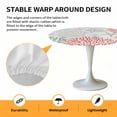 thumbnail image 6 of Red Green Shell Elastic Fitted Round Table Cover Starfish Coral Marine Life Waterproof Outdoor Tablecloth for Holiday Party, Picnic, Patio & Dining Fits Tables Up to 45"-54", 6 of 8