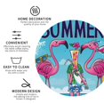 thumbnail image 3 of Disketp Beach Flamingo Trio Funny Coasters,4 Pcs Leather Coasters with Holder, Perfect Housewarming Hostess Gifts,Protect Furniture from Water Marks Scratch and Damage-Round Shape, 3 of 6