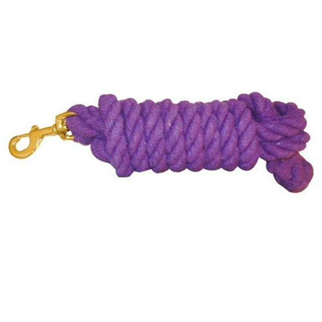 Intrepid International 556011 10 ft. Lead Rope Cotton with Brass Snap Heavy Duty, Purple