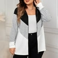 thumbnail image 2 of Wyobmus Zip Up Jacket for Women Oversized Cardigan Striped Loose Knit Ribben Sweater Long Sleeved Jacket Black, 2 of 4