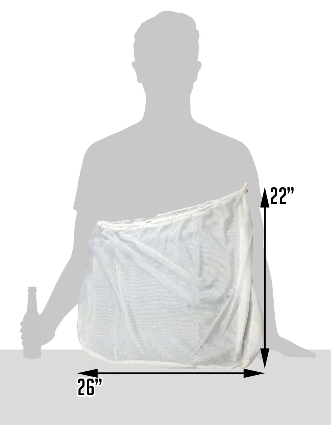26 x 22 Reusable Drawstring Straining Brew in a Bag Extra Large