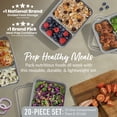 thumbnail image 2 of Bentgo Prep - 20-Piece 2-Compartment Reusable Meal Prep Containers with Lids, PFAS & BPA Free Materials, Durable, Microwave, Freezer, & Dishwasher Safe To Go Food Storage (Silver), 2 of 8