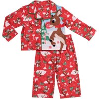 RUDOLPH Newborn Baby Boy Button Front PJ 2 piece set