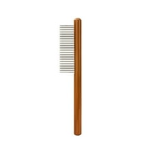 Tvtnvo Cat Flea Comb Stainless Steel Fine Tooth Pet Grooming Comb for Shedding and Flea Removal Ergonomic Handle Reusable Dandruff Detection and Hair Cleaning for Cats and Dogs 7.9x1.4in Brown