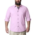 thumbnail image 7 of Mens Big and Tall Dress Shirts Button Down Shirts Long Sleeve Shirt Pink 3XL, 7 of 7