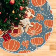 thumbnail image 5 of FMSHPON Thanksgiving Day PumpkinsAutumn Leaves Xmas Christmas Tree Skirt Stand Mat for Holiday Party Decoration Indoor Outdoor 36 inches, 5 of 6