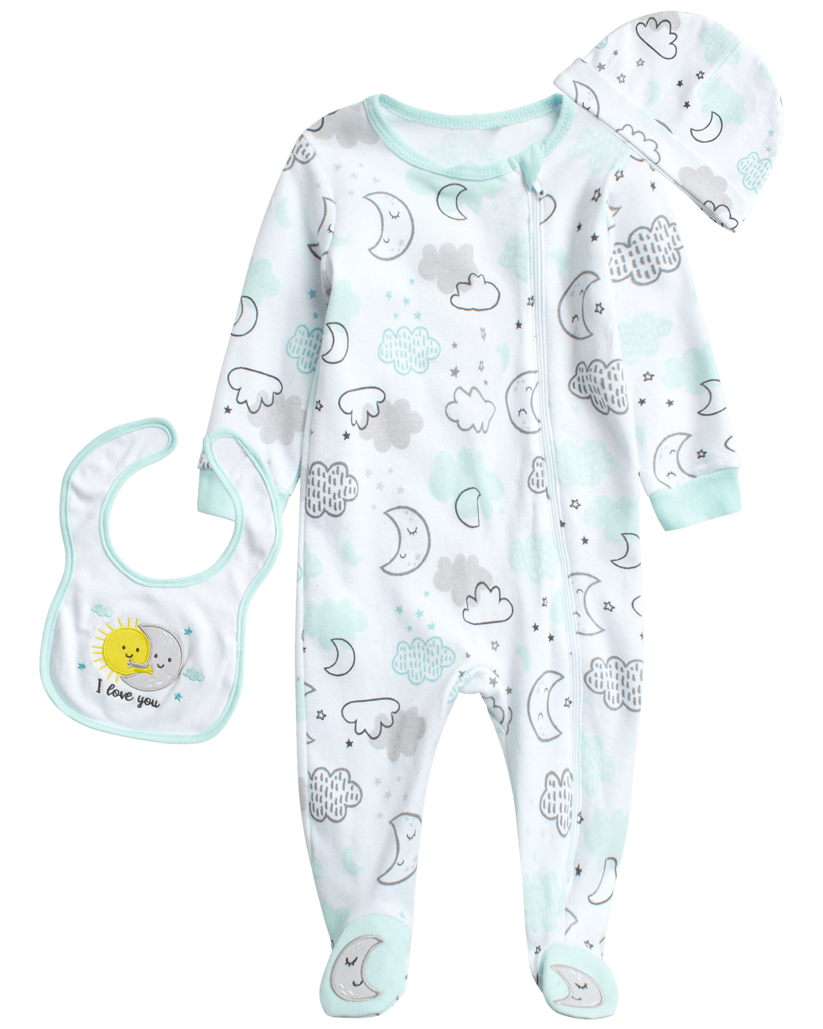 Koala Baby Newborn Baby Boys and Girls Bodysuit Set 3 Piece Footie