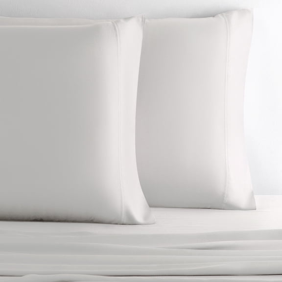 Cariloha Natural Sateen Retreat Pillowcase Lyocell from Bamboo King 2-Piece Set White