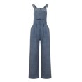 thumbnail image 6 of SELONE Womens Jumpsuits Dressy Casual Summer Denim Wide Leg Jean Bandage Long Pant Sleeveless Ladies Travel Comfortable Vacation Womens Jumpers and Rompers Casual Solid Color Blue XL, 6 of 9