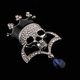 thumbnail image 4 of Punk Hueco de Diamantes de Imitación con Incrustaciones de Cristal Corona Calavera Pin Ramillete Broche de Cuello Pin para Mujeres Hombres Traje Vesti - Plata 1 Silver1 Sunnimix Broche de corona de cráneo, 4 of 8