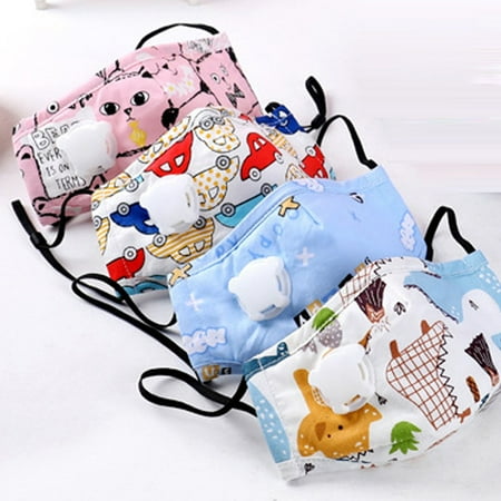 Boys Girls Windproof Dust-Proof Face Mask Children Pupil Mask Breathing Valve