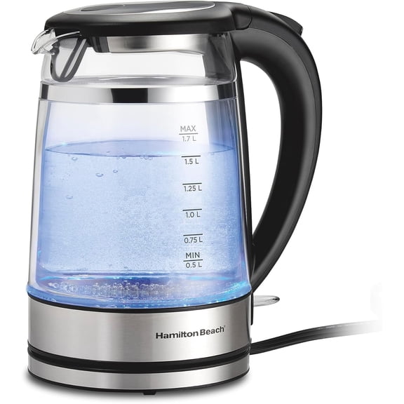 Double Wall 1.7L Electric Kettle, Water Boiler & Heater, Built-In Mesh Filter, Auto-Shutoff & Boil-Dry Protection, Cordless Serving, Variable LED Indicator, Glass (40850)
