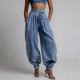 thumbnail image 2 of TaTaai Women's High Waisted Cuffed Ankle Pants Solid Color Casual Fashion Long Trousers Soft Breathable Summer Daily Wear Pants Gift, 2 of 5